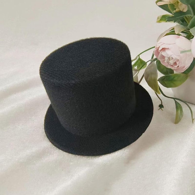 Set Of 2 Doll Hat Fascinator Base Caps In Oily Cloth Bright Red For Roleplay Photography - Image 4